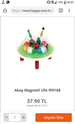 (Bitti) Akay Magnetli Ufo 37.90 TL + kargo Happy.com