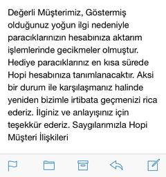  HOPİ uygulamasını indiren 1 milyon kişiye 100 tl alt limitli  25 tl