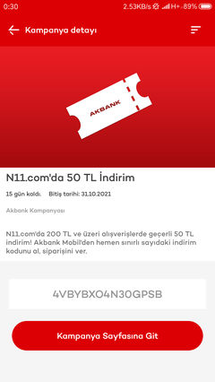 Akbank Uygulaması N11 200/50 İndirim Kodu Veriyor