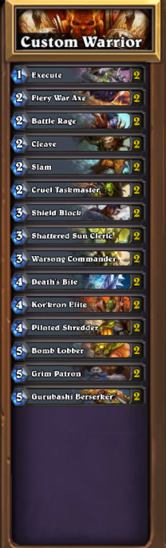  Warrior Deckleriniz/Stratejileriniz