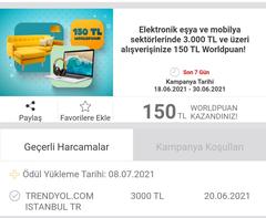 Vakıfbank Elektronik eşya ve mobilyada 3.000 TL ve üzeri alışverişinize 150 TL Worldpuan!