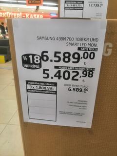 Samsung M7 43” 4k Monitör 5.553,99 TL