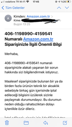 Amazon.com.tr İndirimli Sattığı Ürünü Temin Edemedik Deyip Göndermiyor