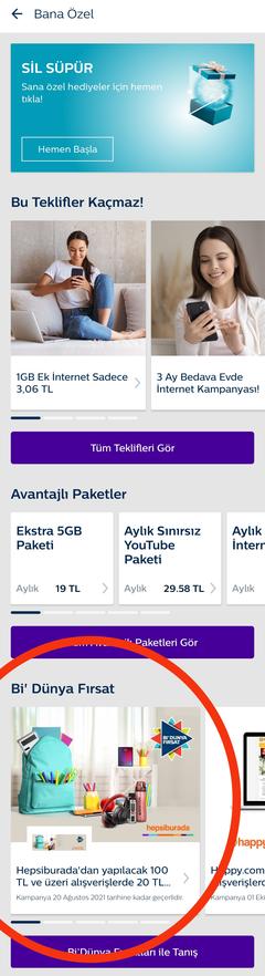 TürkTelekom müşterilerine hepsiburada100/20 indirim kodu veriyor