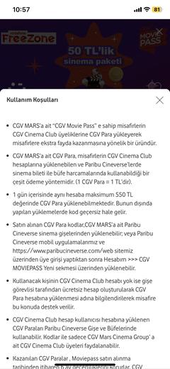 Vodafone Yanımda Freezone'lulara 50₺ Paribu Cineverse Sinema Paketi Hediye  | DonanımHaber Forum
