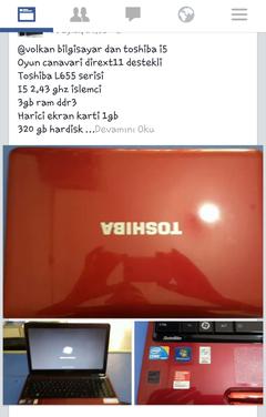  Toshiba Satellite alicam lutfen yardim