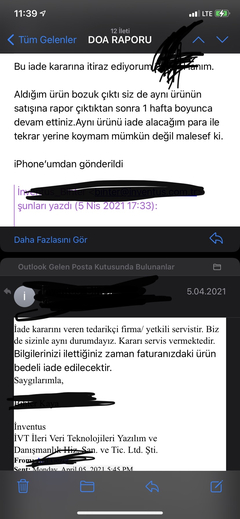 Arızalı Ekran kartı gönderen İnventus ve Vektron Rezilliği