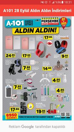 A101 28 Eylül 2017 Aldın Aldın İndirimleri