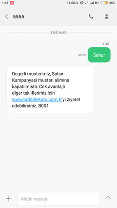 TURKTELEKOM 2018 SAHUR KAMPANYASI BEDAVA 10GB İNTERNET (GECE 2-6 ARASİ)