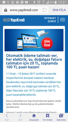 Yapi Kredi De Fatura Talimati Ver Her Talimat Icin 20 Veya 10 Tl Kazan Toplamda 100 Tl Kazan