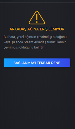 Steam  Arkadaş Ağına erişilemiyor