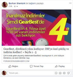 [Kazananlar belli oldu] GearBest, dördüncü yılını kutluyor: DH’ye özel çekiliş ve indirim kodları!