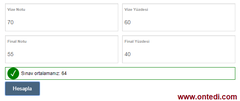 JavaScript ile Vize Final Not Ortalaması Hesaplama