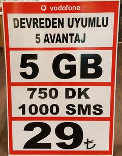 Vodafone devreden tarife 5gb+750dk+sms 29tl (faturali) | DonanımHaber Forum