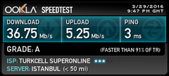  Superonline Fiber 50 mbps 100 GB AKK hız testim