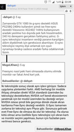 Freesync monitörlere Gsync desteği