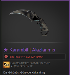  cs global offenive karambit alazlanmış bıçak satılır