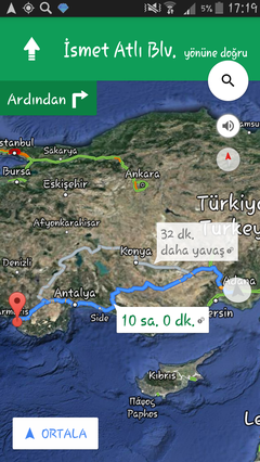  Adana-Fethiye (Ölüdeniz) arası yol tarifi.