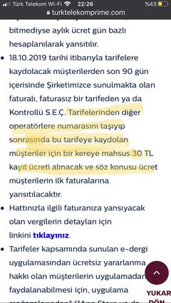 DIKKAT: Turk Telekom prime ayrıcalık.