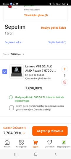 Lenovo V15 G2 Alc Amd Ryzen 7 5700U 16GB 512GB SSD