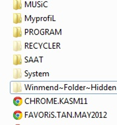 gizli klasor sorunu virus degil