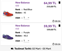 Yanıyor Morhipo New balance 64tlden basliyor