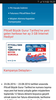  1250 dk-sms 8gb internet 29 tl pttcell
