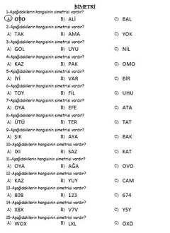 İLKOKULLAR İÇİN ETKİNLİK TEST VE UYGULAMALAR