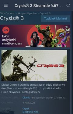 Crysis 3 steama gelmiş??