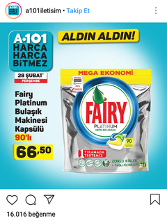 Fairy Platinum Deterjan Kapsulu 216 ADET--174,90 TL