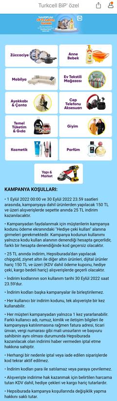 Bip Hepsiburada 150/25 TL Kupon | DonanımHaber Forum