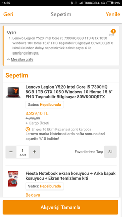 Lenovo Legion Y520 Kullanıcı Platformu