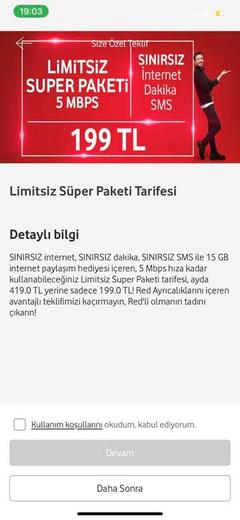 Vodafone da 1 Ayda Limitsiz Tarifeye Geçiş Yapma (189₺ - 5 Mbps)