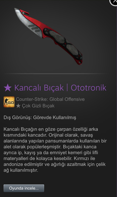 SATILIK GUT KNİFE OTOTRONİK (FT) ve AK47 BLUE LAMİNANT STATTRAK (FT)