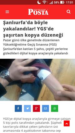 HABER SİTESİNDE ÇIKAN YGS'DE KOPYA DÜZENEĞİ HABERİ HAKKINDA