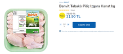 Izgara Kanat kg 21.90 tl (carrefour)