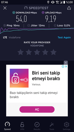 MOBİL İNTERNET HIZ TESTLERI PAYLAŞIMI [ANA KONU]