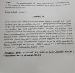  KVK teknik servis AYIPLI MAL Tüketici Hakem Heyeti Kararı