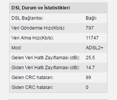  16 mbps turktelekom internet için bu değerler normal mi ?