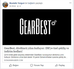 [Kazananlar belli oldu] GearBest, dördüncü yılını kutluyor: DH’ye özel çekiliş ve indirim kodları!