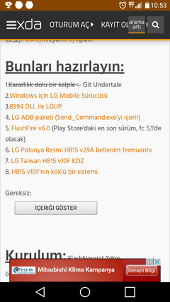 LG G4 Official Android 7.0 (Polonya v29A) Yükleme Rehberi (H815TR Kilitli Bootloader)