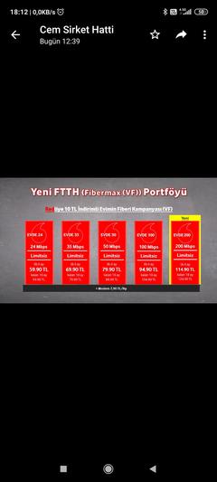 Vodafone fiber 100mbps 95 tl+dh uyelerine ilk 2 fatura hediye