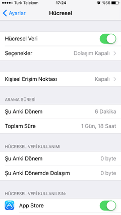 Hücreselim çalışmıyor (6S)