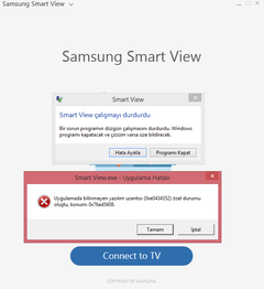 Samsung Smart View PC Hata Ayıklama Sorunu