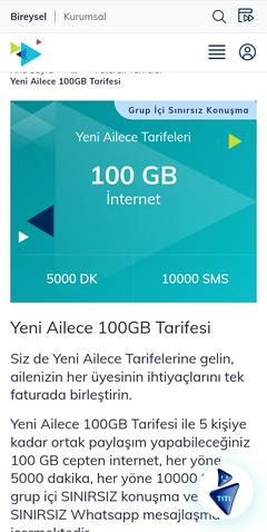 Türk Telekom dan Yeni Aile Tarifeleri! (100 GB 455₺ - Taahütsüz) |  DonanımHaber Forum