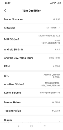 Xiaomi Mi 8 SE Ana Konu