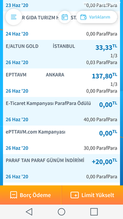 Paraf e-ticarete 500 e 40 TL paraf para (22-30 Haziran)