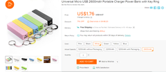  1200- 2600 mah USB powerbank anahtarlik 2.15$ sınırlı sayıda! free shipping
