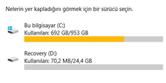  Windows 10 Depolama sorunu