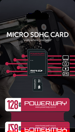 100 Tl Powerway 128 Gb Micro Sd Hafiza Karti Class 10